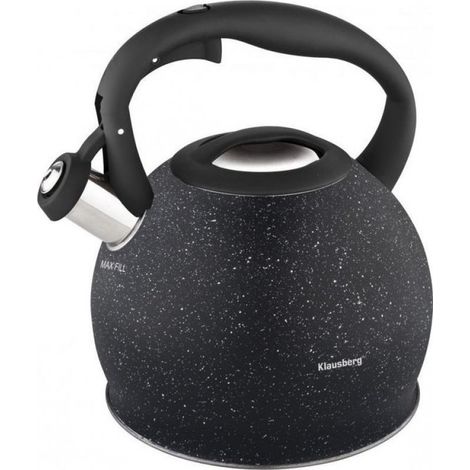 Bouilloire sifflante Klausberg KB-7266 - 3 L - acier inoxydable - compatible avec toutes sources de chaleur (1/2)
