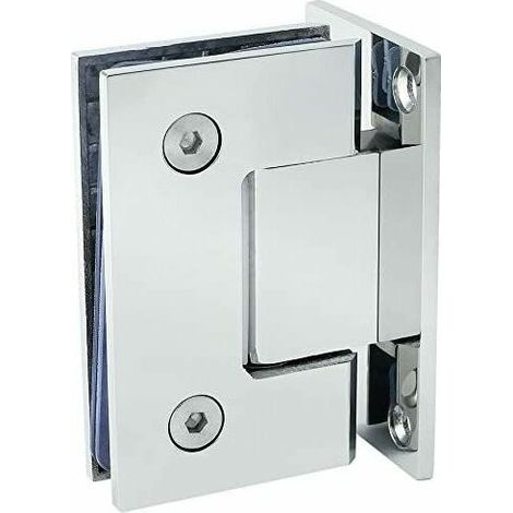 Charnière Charnière de porte en verre sans cadre en acier inoxydable Charnière de salle de douche pour porte en verre bidirectionnelle(pince de soudage de 4 mm à 90 degrés 304 lumière) (1/4)