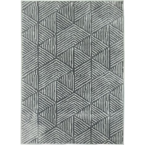 Tappeto moderno lavabile per soggiorno 170 x 120 cm grigio scuro (1/5)