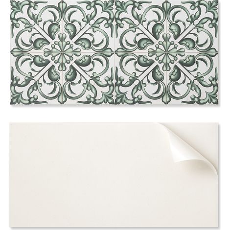 Panel de PVC con motivo, f谩cil de decorar para el comedor, 100x50 cm, estampado de plantas en simetr铆a.