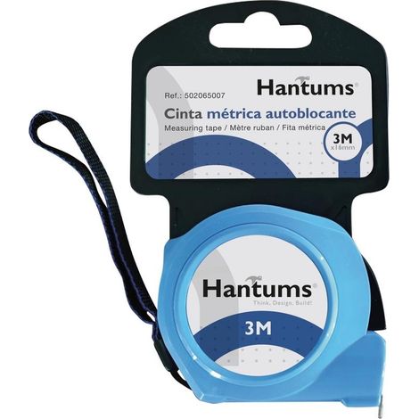 Selbstsicherndes Maßband 16mm x 3m aus ABS und Kohlenstoffstahl in Blau und Schwarz