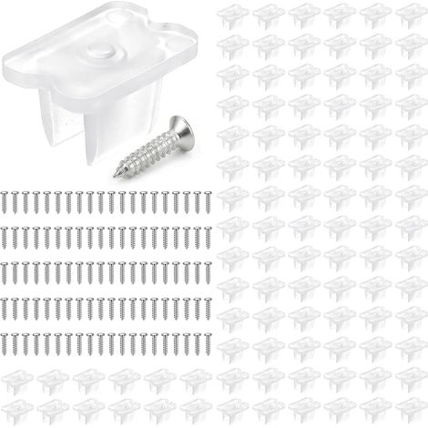Lot de 100 supports pour bandes LED de 5 mm à 6 mm, étanches, clips de fixation avec vis (1/5)