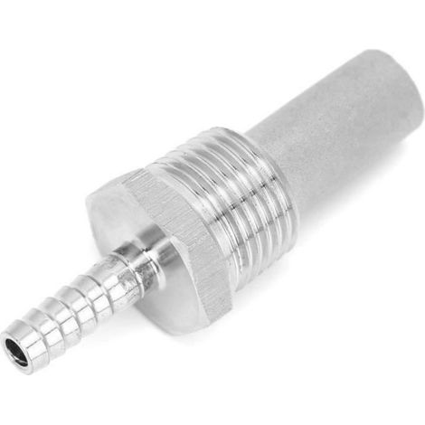 Pierre D Aeration - Acier Inoxydable - Raccord Barb 1/4 Pouces - Pour Carbonatation Biere Soda - 6,8 X 2,8 Cm (1/4)