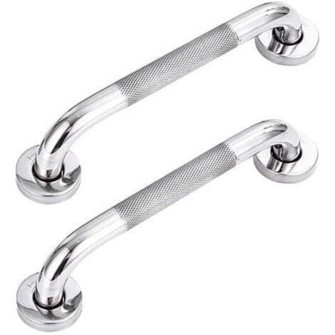 Lot de 2 barres d'appui de salle de bain en acier inoxydable 304 avec poignée antidérapante,pour baignoire,toilettes, salle de bain, rampe d'escalier