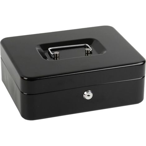 Caisse Encaisseuse - 25 x 20 x 9 cm - Avec Serrure À Clé Et Bac À Pièces - Portable Et Verrouillable - Pour Maison Bureau Événements - 1 Pièce