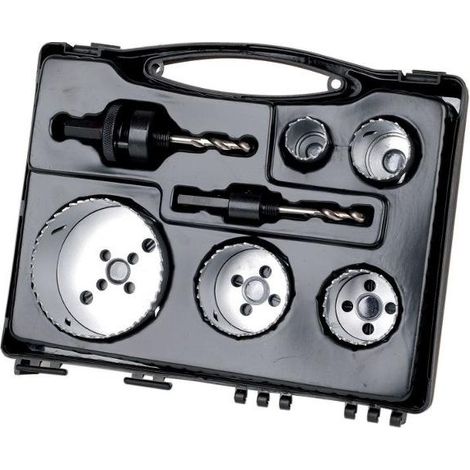 wolfcraft I Bi-Metall-Lochsägeneinsatz-Set „Sanitär“ I 5422000 I Ø 25–83 mm, 6-tlg., Schnitttiefe 40 mm, für Holz, Kunststoffe, Metalle und TrockenbaumaterialienI Lochsäge I Lochfräse