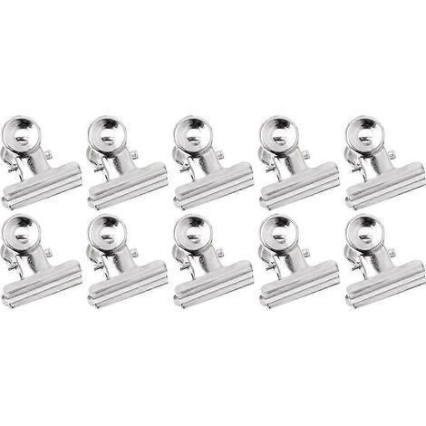 10Pcs Metal Bulldog Grip Clip Food Sealer Bag Clamp Paper Document Ticket Binder