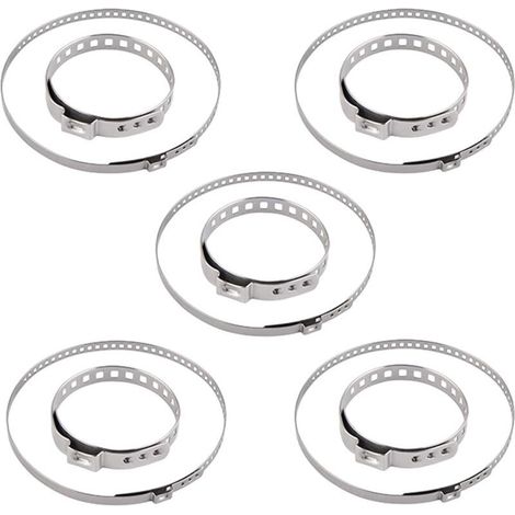 Lntyq 10pcs Collier de serrage de soufflet d'essieu Ajustable, Collier Soufflet Cardan En Acier Inoxydable Jeu de Pinces à Joint CV, véhicule pinces réglables Kit(5 Petites et 5 Grandes) (1/5)