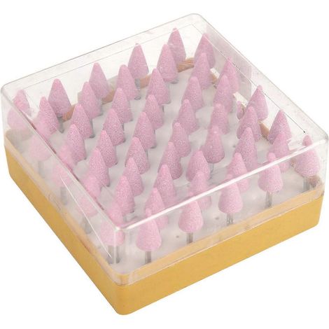 50 Stück Schleifaufsätze, Keramik-Dreieckkegel, Aluminiumoxid-Schleifscheibe, Schleifkopf, Rotationswerkzeug (1/4)