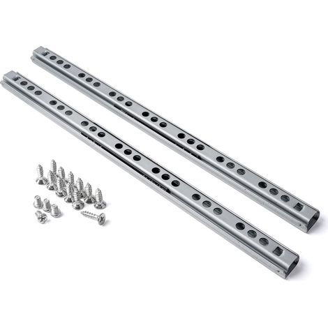 Schubladenführung 246 x 17 mm, 1 Paar, mit Kugellager, Länge 246 mm, Nutbreite 17 mm, Teilauszugsführung mit Auszugsanschlag, Führung aus verzinktem Stahl