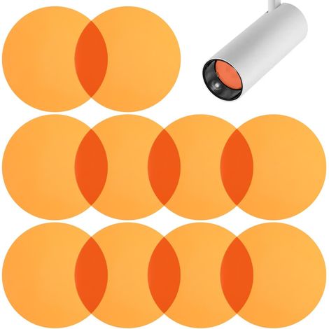 Lot de 20 Films De Couleur Autocollants pour Spots LED Et Downlights Filtres À Gel Ronds pour ÉClairage D'Ambiance Et Studio Changement Facile De Couleur Film De LumièRe Chaude pour Maison