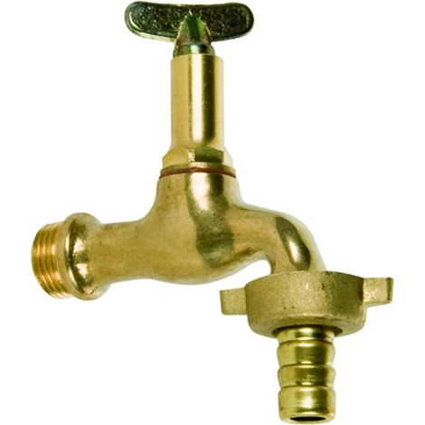 RUBINETTO PORTAGOMMA IN OTTONE GIALLO CON CHIAVINO 1/2 IDRAL