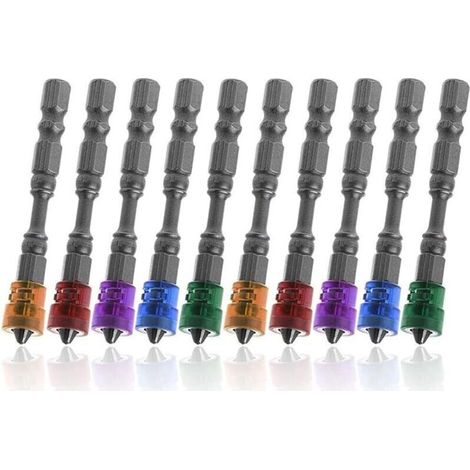 65mm Magnetic Phillips Bits – Pack of 10 Anti-Slip S2 Steel Screwdriver Bits for Drills