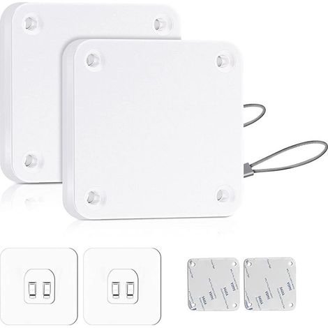 Lot de 2 ferme-portes automatiques avec capteurs, sans perforation, avec cordon de serrage, ferme-porte, fermeture automatique de la plupart des portes (blanc 800 g) (1/5)