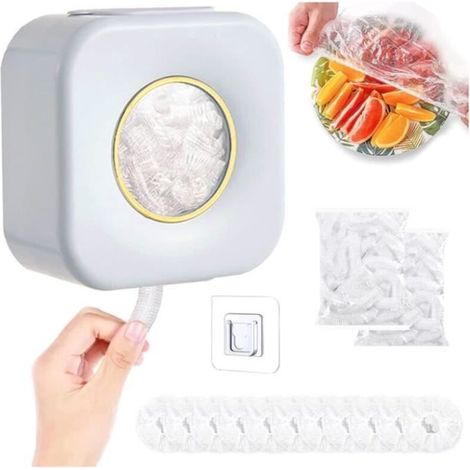 boîtes de rangement pour film plastique,distributeurs de film alimentaire,Boîte carrée,anti-poussière,Mural storage bag-Blanc (1/4)