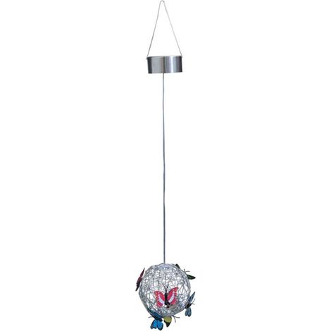 Boule lumineuse papillon solaire décorative à suspendre, idéale pour l'intérieur, l'extérieur, le jardin ou les arbres.-AquaForge