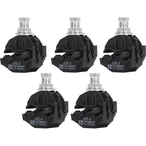 Bardusch Lot de 5 Connecteur de Perçage D'isolation sans Pelage, Pince 1KV Séparateur de Câble Étamé pour Alimentation Industrielle, Éclairage de Jardin, PVC Cuivre (JJC-1) (1/5)