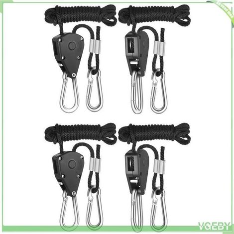 Poulie de camping - FAFEICY - Lot de 4 - Réglable - Capacité 68-75 kg - Avec/sans manchon aluminium (1/5)