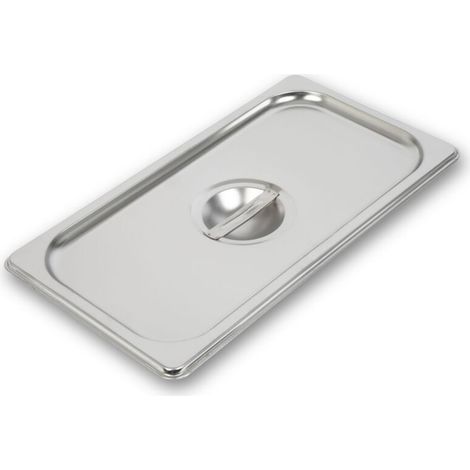 Gastronorm GN 1/3 Edelstahldeckel (100 mm tief, hygienisch, kratzfest, temperaturbeständig von -40° bis +300°C, für Bain-Marie und vielseitige Verwendung in der Gastronomie)