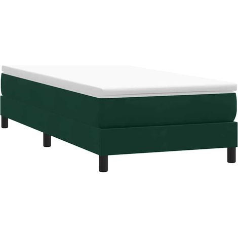 Boxspringbett ohne Matratze Dunkelgrün 80x210 cm Samt
