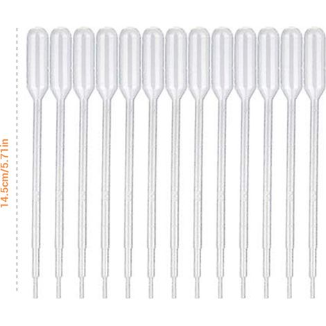 100Pipettes Jetables en Plastique pour Transfert de Liquides, Compte-Gouttes de Laboratoire, Lot de 100 (1/5)
