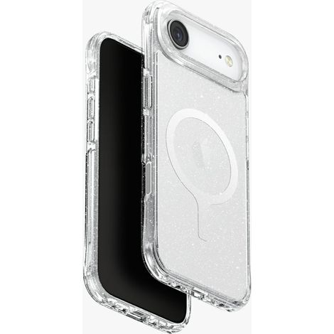 Funda UNIQ LifePro Xtreme para iPhone Air con carga Magclick, transparente/con purpurina (1/5)