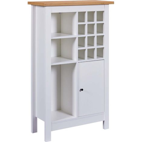 Buffet Avec Range-Bouteilles "Nichole" 124cm Blanc (1/5)