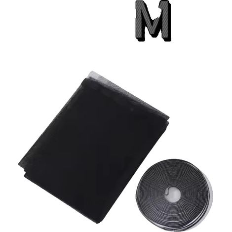 Mosquitera autoadhesiva para instalación, protección contra insectos, color negro-M, 1 unidad. (1/2)