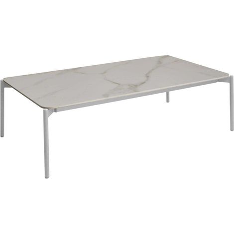 PROLOISIRS Table basse de jardin Ambiance en aluminium/céramique - blanc (1/3)