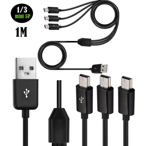 Cable divisor USB-C múltiple 4 en 1, USB 2.0 tipo A macho a 4 conectores tipo C macho, adaptador de cable de carga y sincronización (1/3)