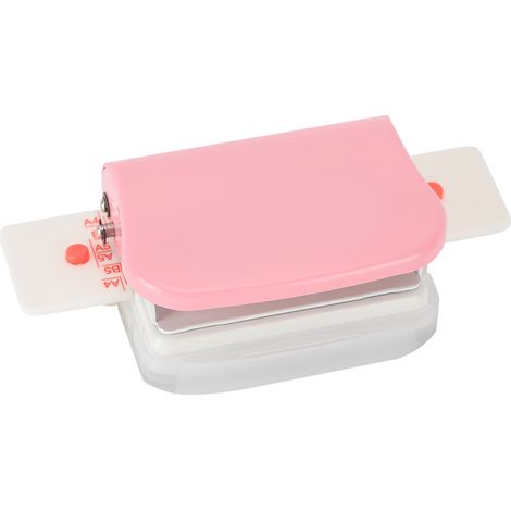 Perforatrice manuelle 3 trous pour papier A4 A5 B5, rose - Perforateur bureau et scolaire. (1/5)