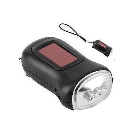 Handkurbel-Solar-Taschenlampe mit wiederaufladbarer LED-Notfalllampe für Outdoor-Camping (1/5)
