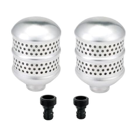 Lot de 2 têtes d'arrosage en aluminium pour tuyau d'arrosage, arrosage ciblé pour plantes délicates, fleurs, arbustes et arbres, filetage de 1,9 cm, argenté (1/5)