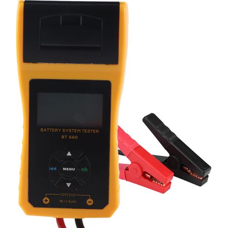 Car battery tester, accurate 12 V analyser, multilingual, acid-resistant for vehicles (1/5)