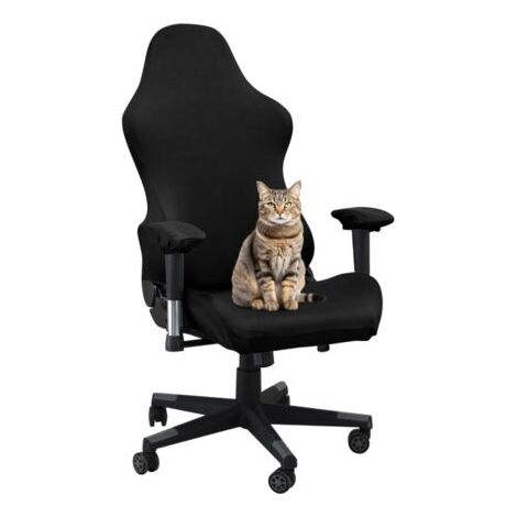 Gaming-Stuhlbezüge, dehnbarer Computerstuhlbezug, Bürostuhlbezug, Kratzschutz, Stuhlbezüge (nur Bezüge, schwarz) (1/5)