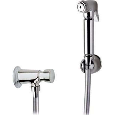 Set idroscopino composto da: idroscopino a pulsante in ottone cromato, flessibile conico e rubinetto temporizzato