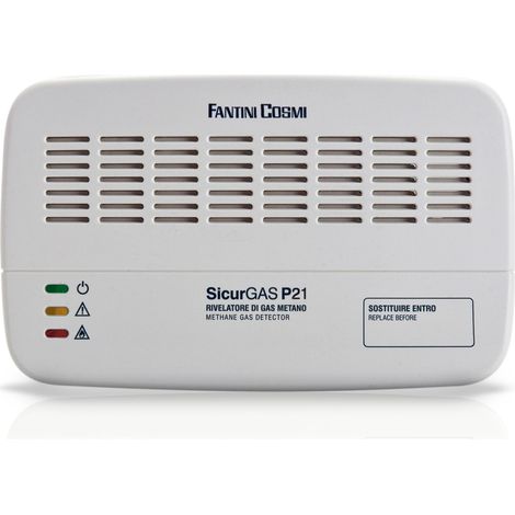 Rivelatore Fughe Gas Metano E Gpl Per Ambienti Civili, Sensore Catalitico, Con Pre-Allarme Led