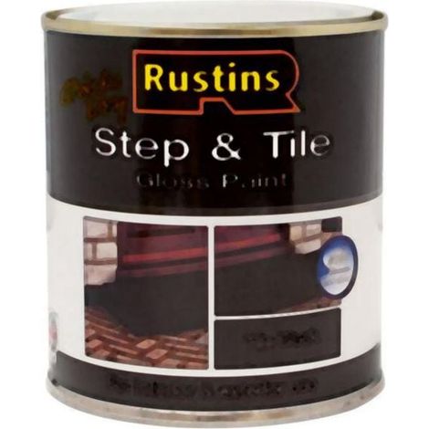 Rustins Quick Dry Step & Tile Paint Gloss Black 1 litre