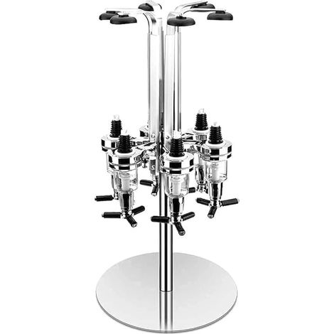 Distributeur de tête de Bouteille 6,Porte-Bouteilles Rotatifs,pour Montage Mural, pour Les Familles, Les Bars, Les Amateurs de Barman, Les Fêtes (Argent) (1/5)