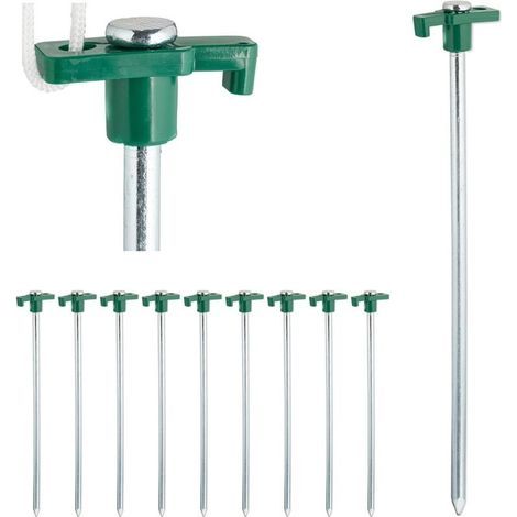 Vert clair Sardines, set de 10, Ancrage pour les sols durs 25 cm, Piquet, Acier zingué, Stück (1/5)