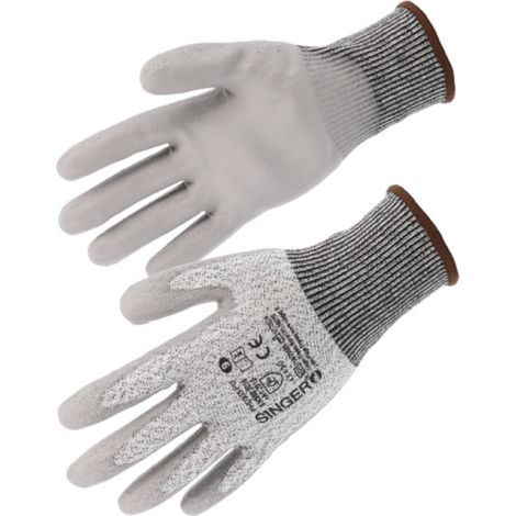 Gants de protection anti-coupure avec poignet élastique SINGER SAFETY (Lot de 10) Grigio 10 (1/3)