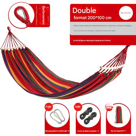 Hamac de camping en toile avec système anti-basculement - Pliable et portable - Disponible en plusieurs tailles et couleurs