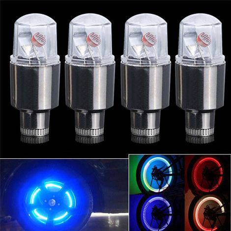 Luce LED lampeggiante impermeabile 12V universale decorativa per valvola ruota per auto, bicicletta, moto, colore blu