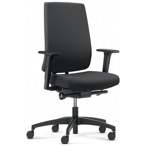 Chaise de bureau pivotante avec technique synchrone noire 400-520 mm avec accoudoir
