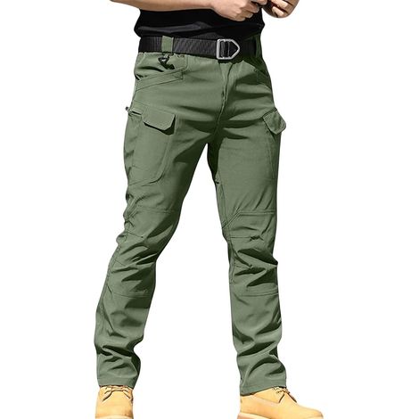 Pantalon cargo tactique pour homme résistant à l'eau léger pour la randonnée, le travail avec plusieurs poches pour la randonnée et le travail (1/4)
