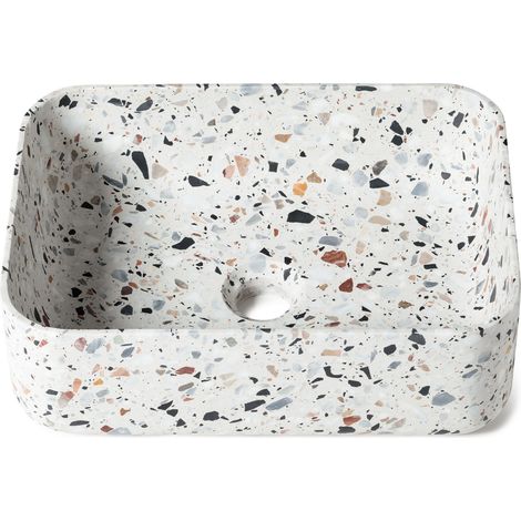 Vasque à poser rectangulaire Terrazzo 38x27x13 cm  - RO'MA NATURE