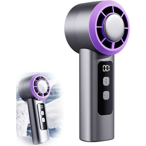 Mini ventilateur de poche USB avec plaque de refroidissement, rechargeable et portable, pour voyages, vacances et déplacements, gris (1/5)