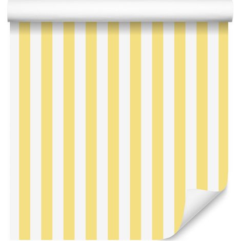 Carta da parati a righe color crema e bianche per soggiorno e camera da letto, 50x1000 cm (1/5)