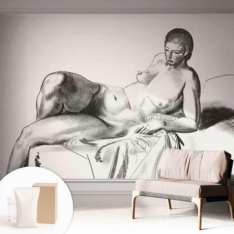 Tapete Vliestapete mit Kleber - trendige Wanddeko - elegant Fototapete für Wohnzimmer - Schlafzimmer Künstlerischer Akt 312x219 cm (1/5)