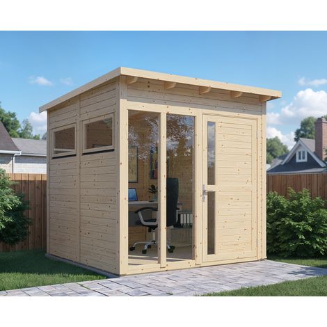 Studio de jardin bois Bertilo 19mm Pentus 2 avec plancher 4,75m² natural